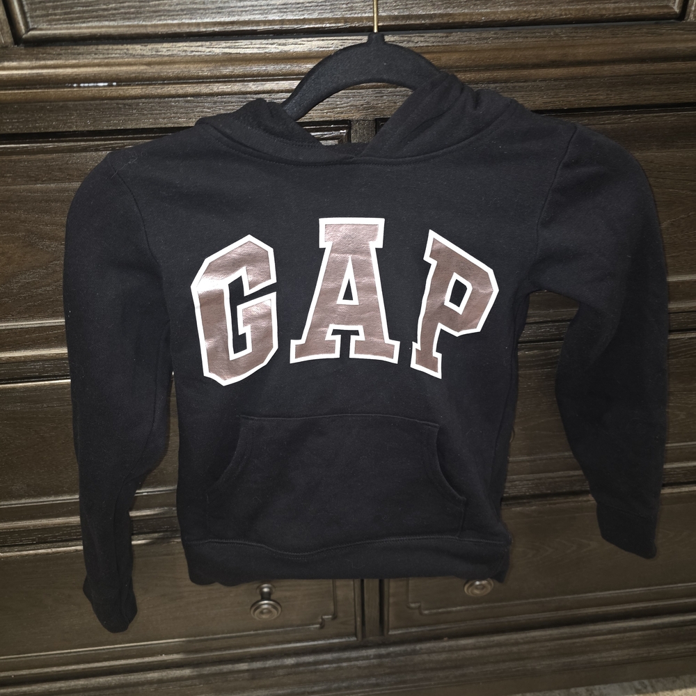 GAP Kids Black Hoodie with Brown Logo